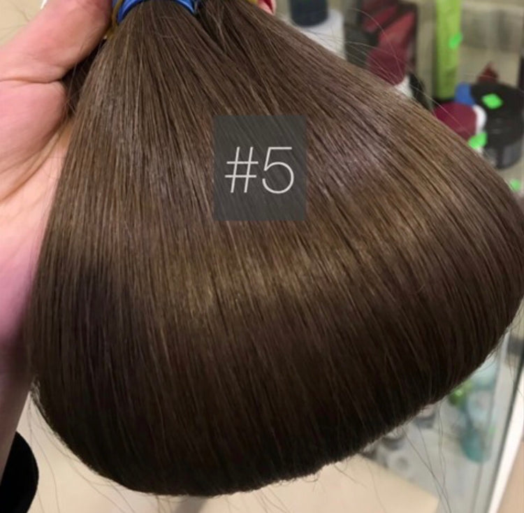 SHE shade #5 Mocha Brown hair — close-up