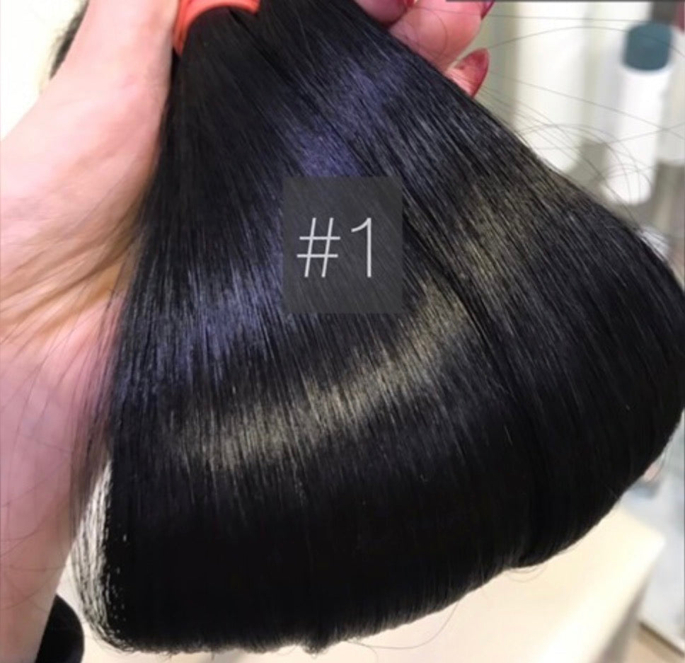 SHE shade #1 Midnight Black hair — close-up